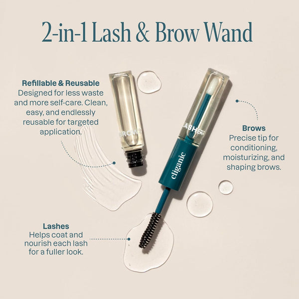 Cliganic Organic Castor Oil Hair & Skin, Eyelash & Eyebrow Growth Oil Set 237ml