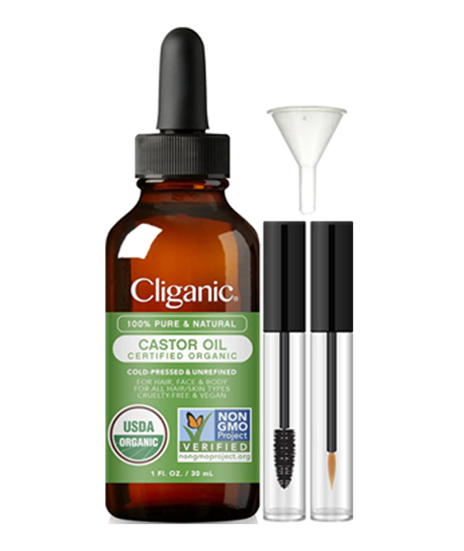 Cliganic Certified Organic, Cold Pressed, Non-GMO Castor Oil, Skin & Hair Oil 30ml