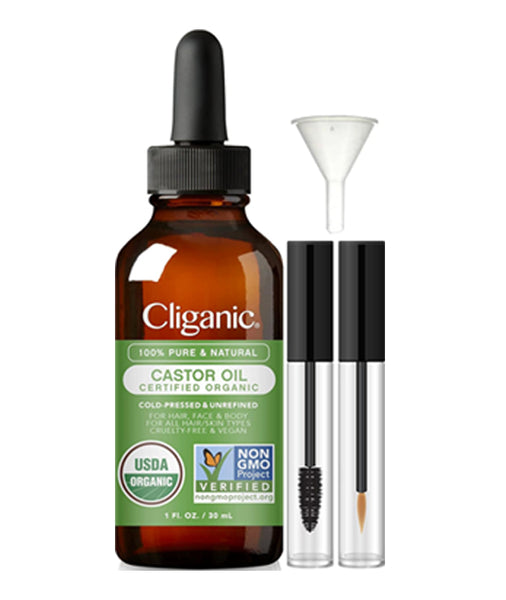 Cliganic Certified Organic, Cold Pressed, Non-GMO Castor Oil, Skin & Hair Oil 30ml