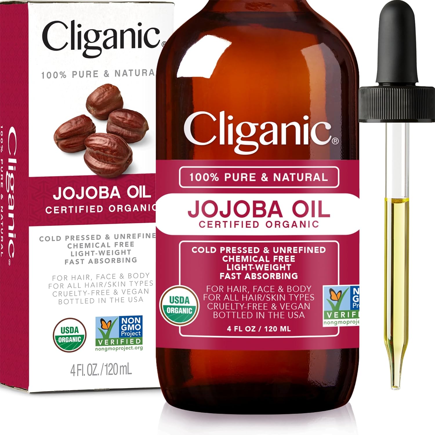 Cliganic Organic Jojoba Oil 120ml