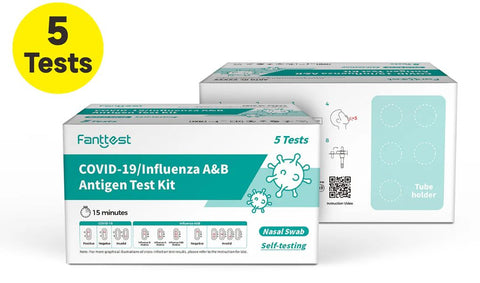 Fanttest Covid-19 / Influenza A & B Antigen Test Kit 1/5 Tests