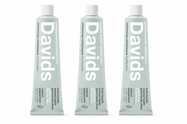 Davids Premium Peppermint Toothpaste 149g | Fluoride-Free Natural Whitening