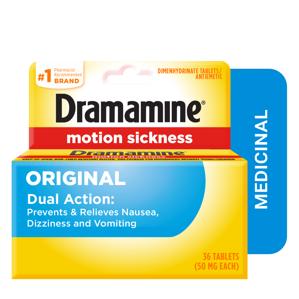 Dramamine Original Prevents & Relieves Nausea, Dizziness and Vomiting Motion Sickness 36 tablets