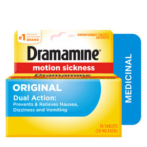 Dramamine Original Prevents & Relieves Nausea, Dizziness and Vomiting Motion Sickness 36 tablets