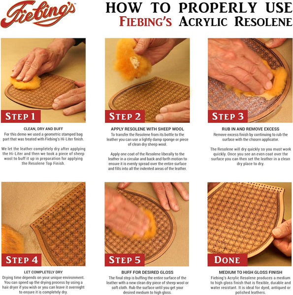 Fiebing's Neutral Resolene Protective Acrylic Finish for Leather 4oz, 118ml