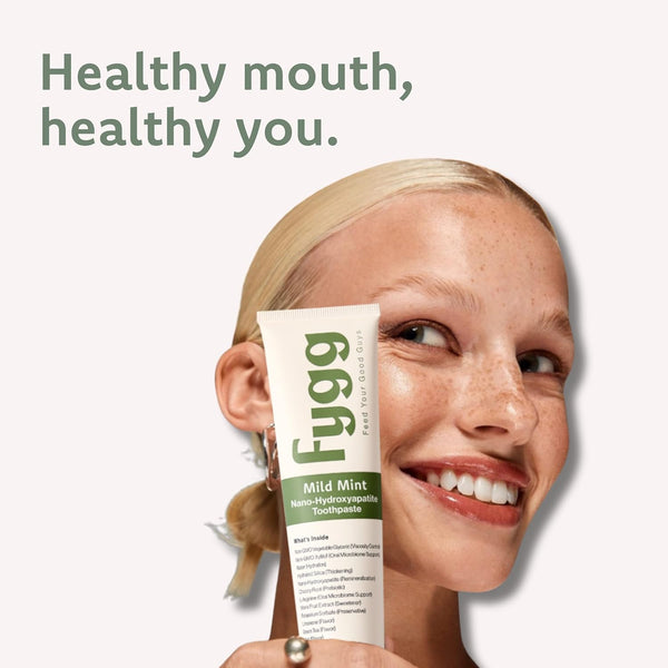Fygg Nano-Hydroxyapatite Fluoride Free Toothpaste For Remineralizing, Whitening, Sensitive Teeth, Mild Mint 113g