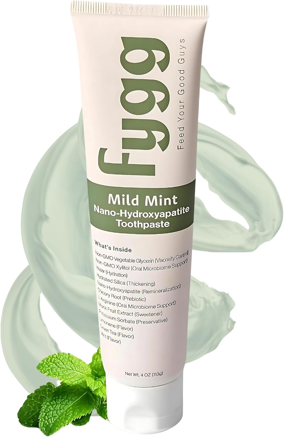 Fygg Nano-Hydroxyapatite Fluoride Free Toothpaste For Remineralizing, Whitening, Sensitive Teeth, Mild Mint 113g
