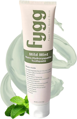 Fygg Nano-Hydroxyapatite Fluoride Free Toothpaste For Remineralizing, Whitening, Sensitive Teeth, Mild Mint 113g
