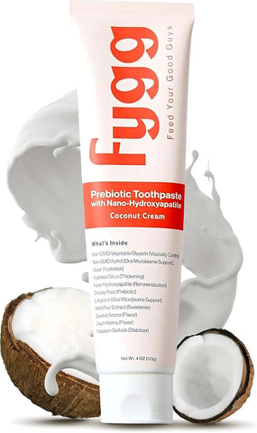 Fygg Nano-Hydroxyapatite Fluoride Free Toothpaste with Prebiotics, Coconut Cream 113g