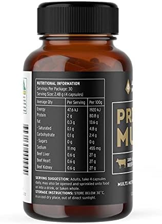 Ancestral Nutrition Grass Fed Beef Organs Capsules | Natural Iron Supplement for Men, Women | Immunity and Body Wellness | 100% Hormone, Antibiotic & GMO Free 120 Capsules