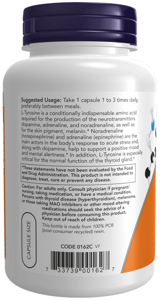 Now Foods L-Tyrosine 500 mg 120 Capsules
