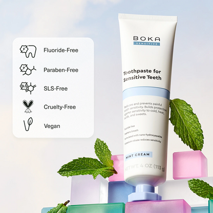 BOKA Mint Coconut Cream Nano-Hydroxyapatite Toothpaste for Sensitive Teeth (113g)