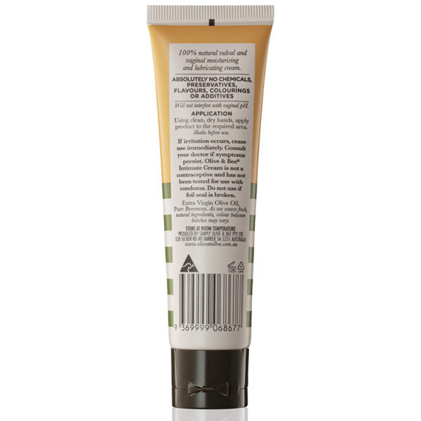 Olive & Bee Intimate Cream 55ml - 100% Natural Vaginal Moisturiser & Personal Lubricant
