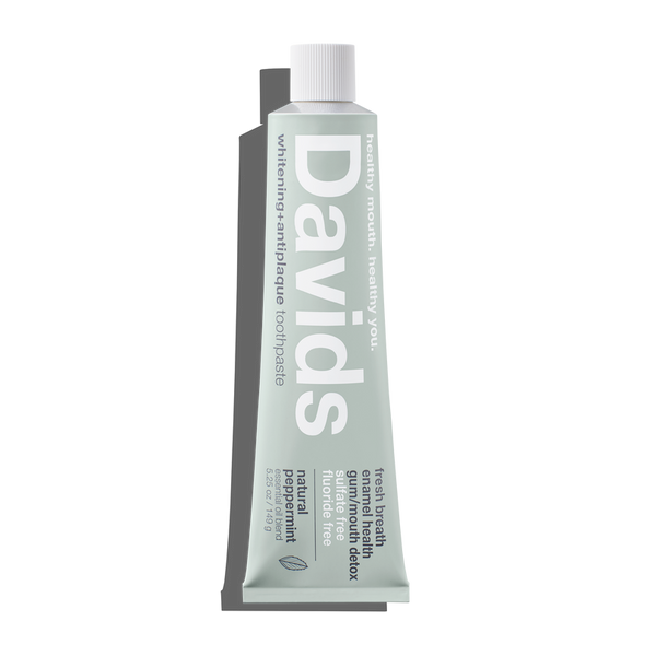 Davids Premium Peppermint Toothpaste 149g | Fluoride-Free Natural Whitening