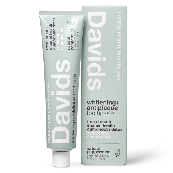Davids Premium Peppermint Toothpaste 149g | Fluoride-Free Natural Whitening