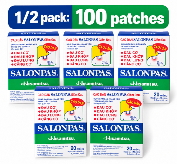 Salonpas Patch Pain Relief Patches 200 Patches Relieve Neck Muscle Shoulder Back Pain Exp 08/2028