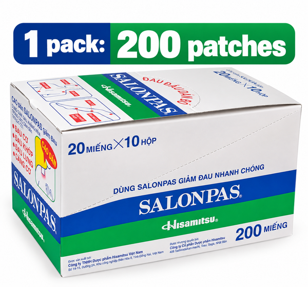 Salonpas Patch Pain Relief Patches 200 Patches Relieve Neck Muscle Shoulder Back Pain Exp 08/2028