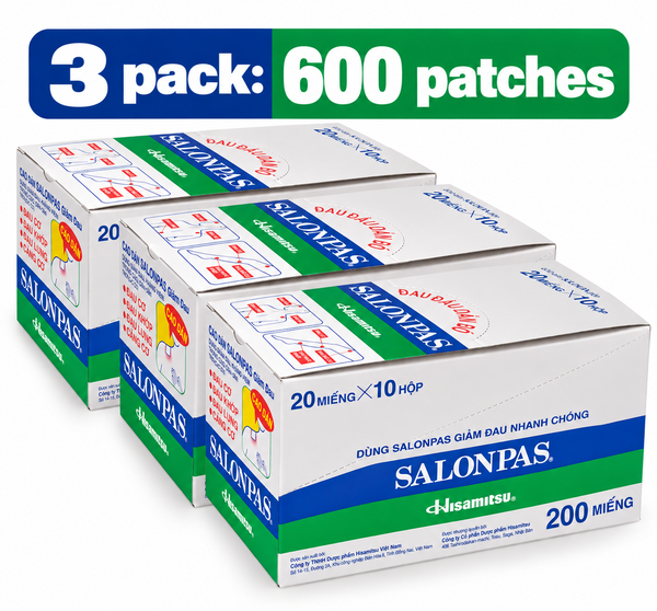 Salonpas Patch Pain Relief Patches 200 Patches Relieve Neck Muscle Shoulder Back Pain Exp 08/2028