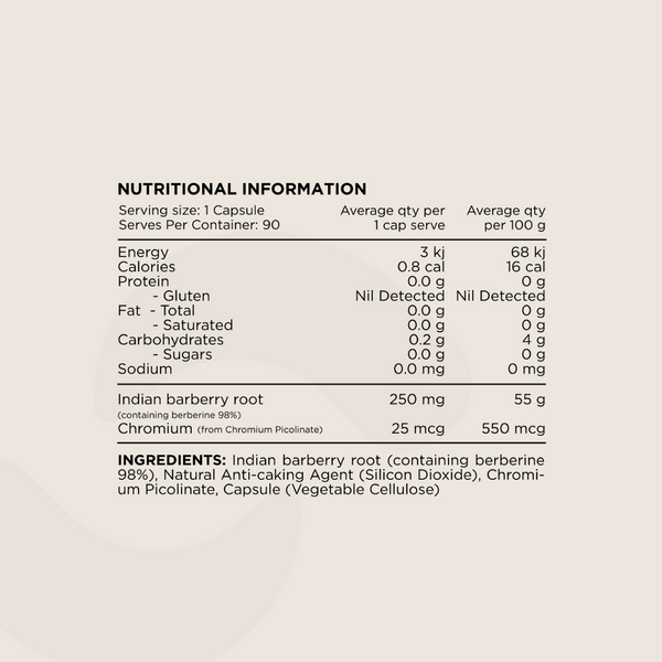 Switch Nutrition Berberine+ with Chromium 90 Capsules