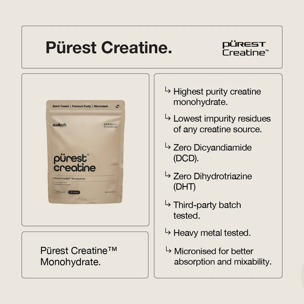 Switch Nutrition Purest Creatine Monohydrate 500g 167 Serves