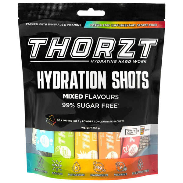 Thorzt Hydration Shots Mixed Flavours 99% Sugar Free 50 x 3g sachets