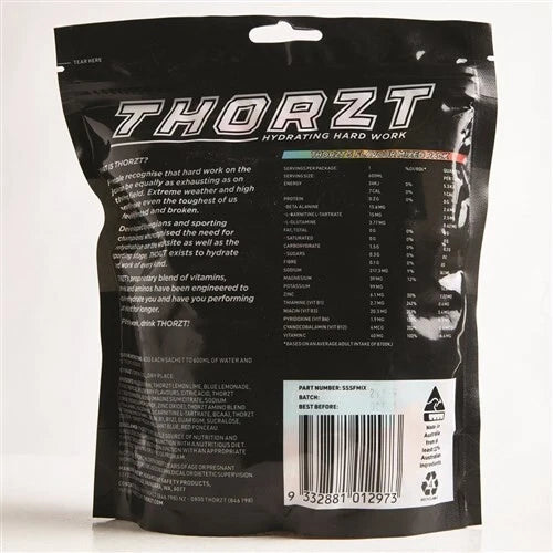 Thorzt Hydration Shots Mixed Flavours 99% Sugar Free 50 x 3g sachets