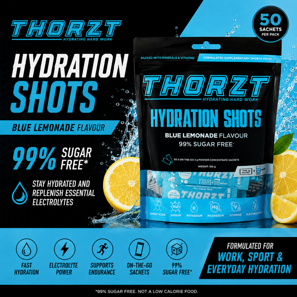 Thorzt 99% Sugar Free Hydration Shots – Blue Lemonade | 50 Sachets