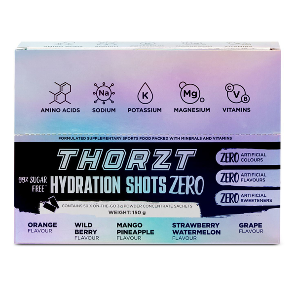 Thorzt 99% Sugar Free Hydration Shot ZERO Natural – Mixed Flavours | 50 Sachets