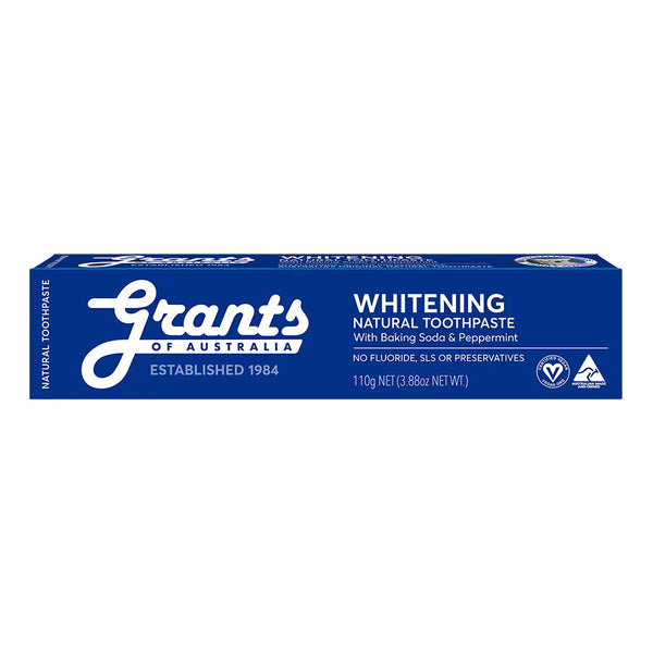Grants of Australia Whitening Peppermint Natural Toothpaste – Fluoride Free 110g