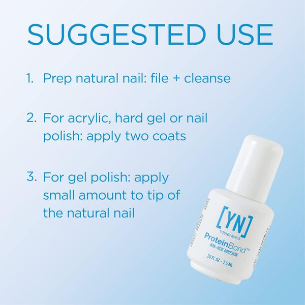 Young Nails Protein Bond Nail Prep Fast Drying Anchor for Gel, Polish + Acrylic Keratin Bonder, 7.5ml