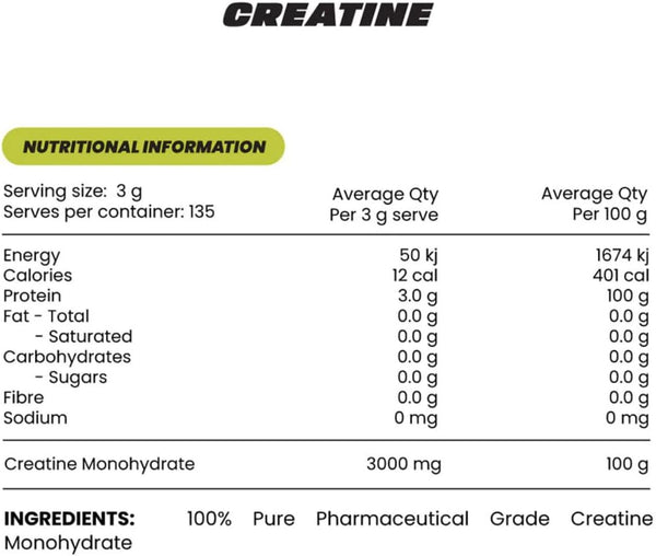 Zombie Labs Creatine Monohydrate 405g 135 Serves Unflavoured