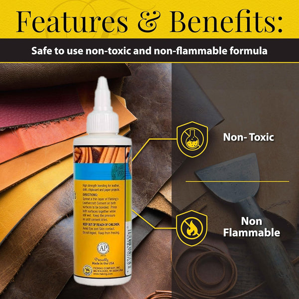 Fiebing's Leathercraft Cement Non Flammable Non-toxic 4oz