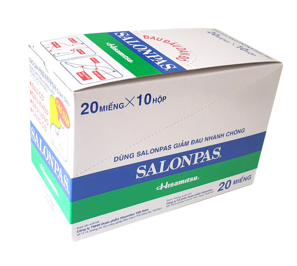 Salonpas Pain Relief Patch 10 Packs 200 Patches Exp 03/2026